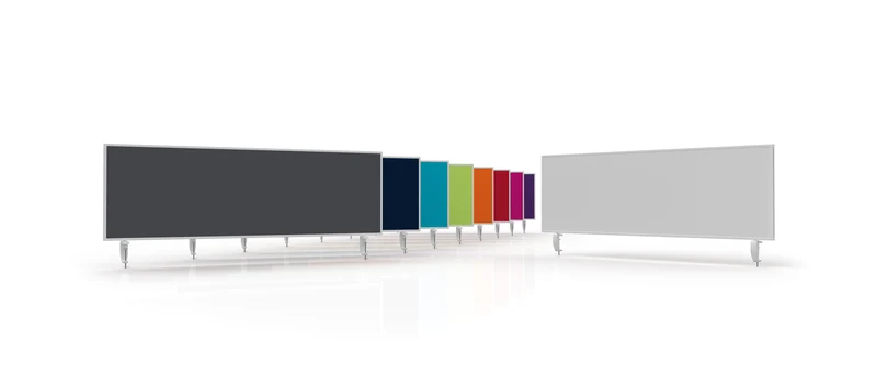 Tischtrennwand VarioPin - Whiteboard / Filz - 160x50 cm
