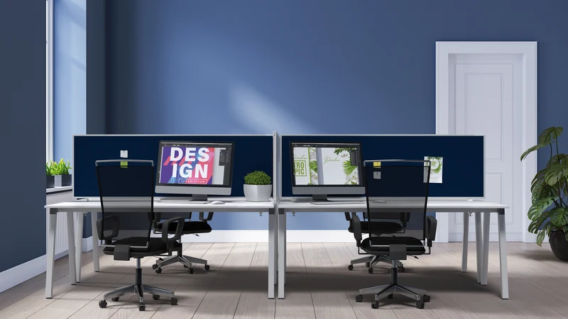 Tischtrennwand VarioPin - Whiteboard / Filz - 160x50 cm