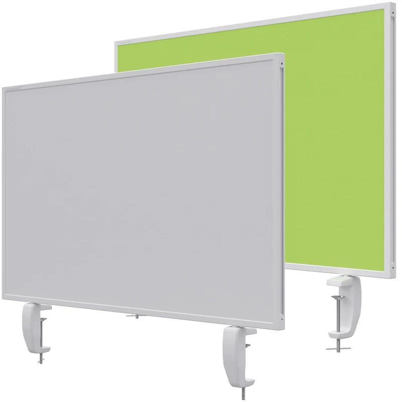 Tischtrennwand VarioPin - Whiteboard / Filz - 80x50 cm