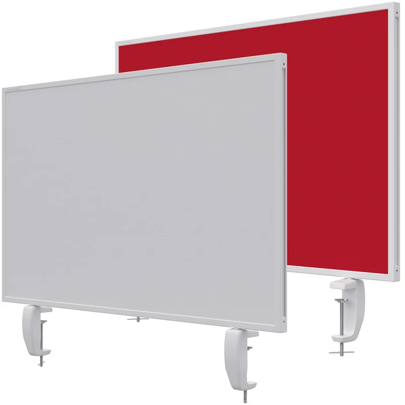 Tischtrennwand VarioPin - Whiteboard / Filz - 80x50 cm