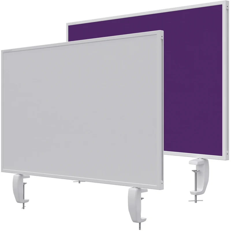 Tischtrennwand VarioPin - Whiteboard / Filz - 80x50 cm
