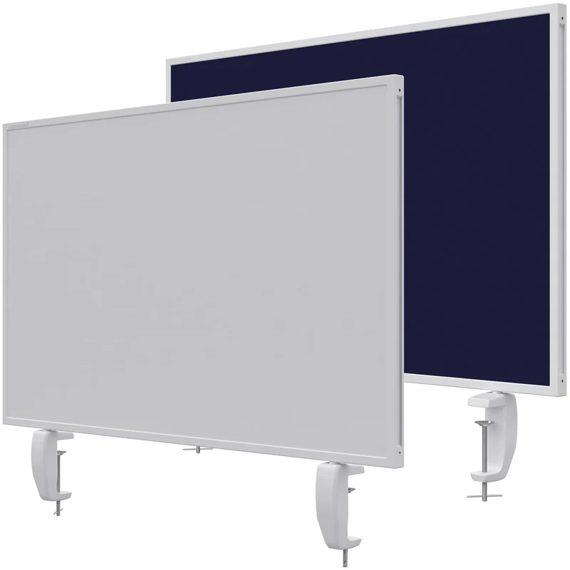 Tischtrennwand VarioPin - Whiteboard / Filz - 80x50 cm