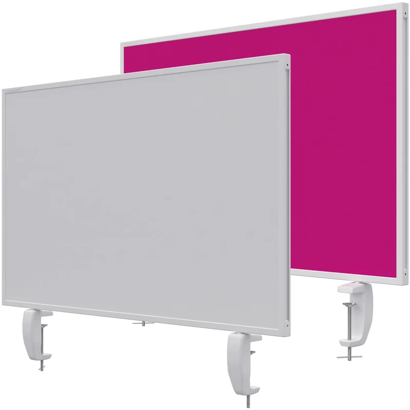 Tischtrennwand VarioPin - Whiteboard / Filz - 80x50 cm