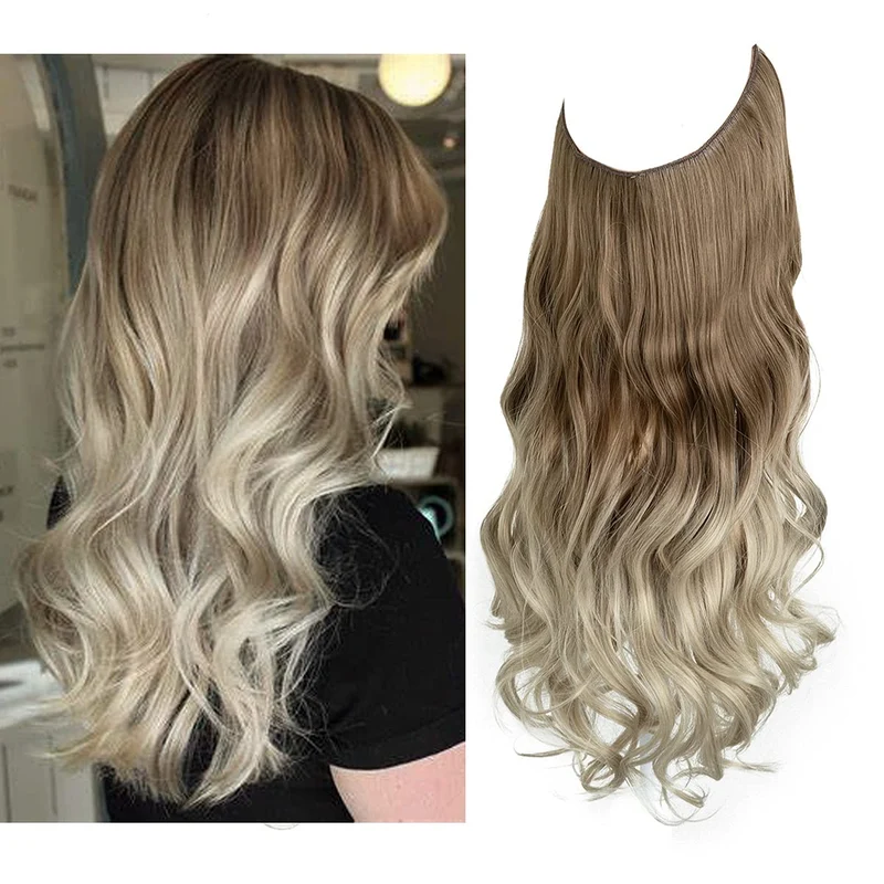 Braun bis Aschblond mit Platinblonden Haarverlängerungen