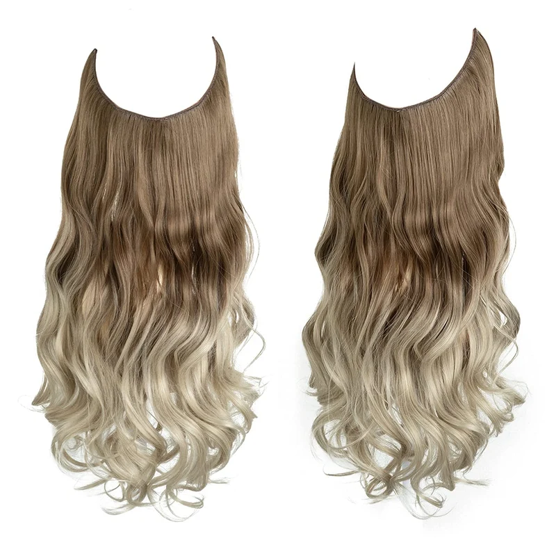 Braun bis Aschblond mit Platinblonden Haarverlängerungen