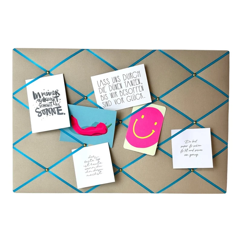 Memoboard Canvas beige - türkis