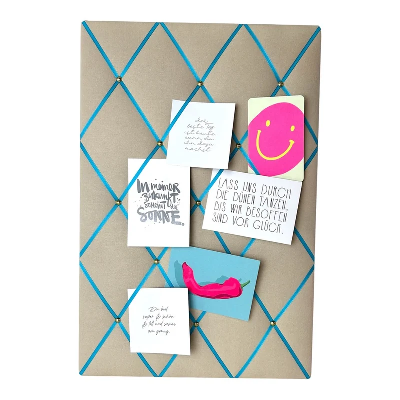 Memoboard Canvas beige - türkis