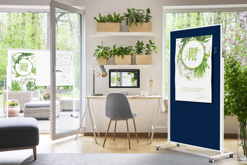 Design-Moderationstafel VarioPin - Weißer Rahmen