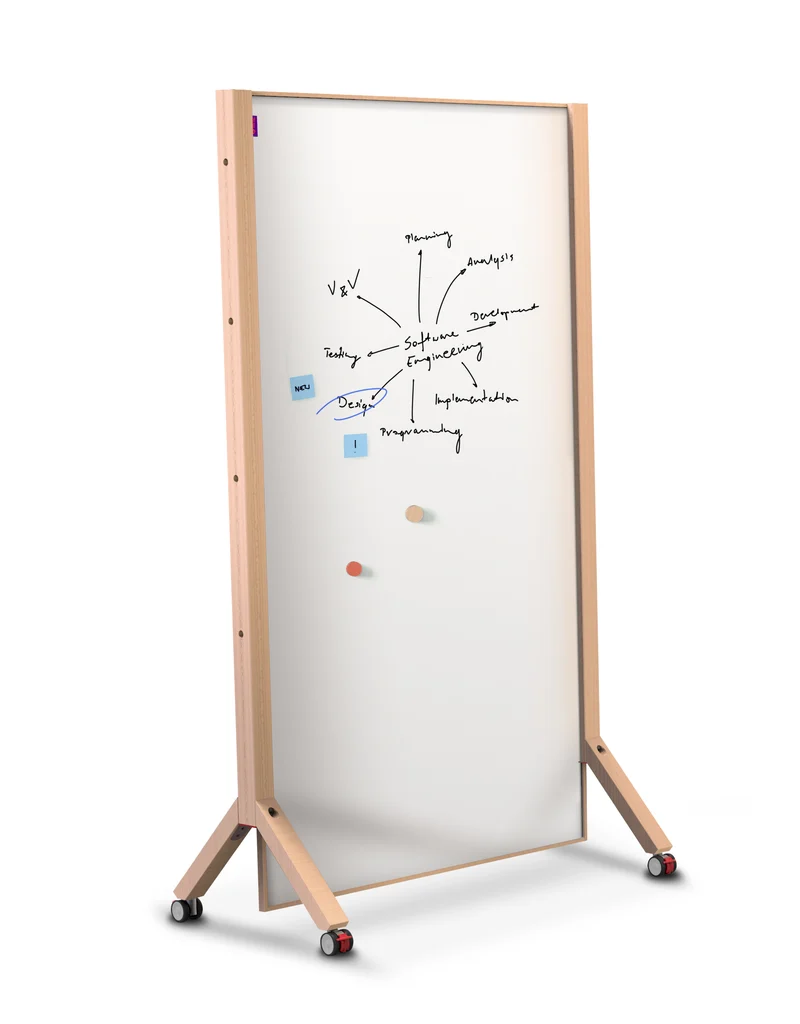 Mobile Moderationswand WOOD - Whiteboard