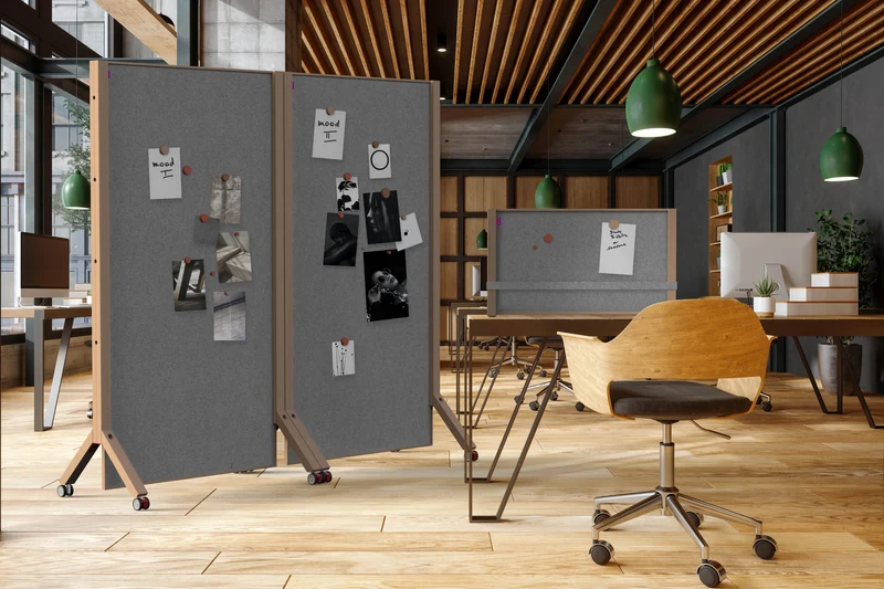 Mobile Moderationswand WOOD - Filz - Design und Nachhaltigkeit