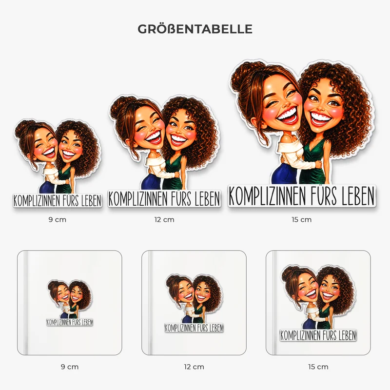 Komplizinnen Fürs Leben - Acryl Magnet Personalisiert Beste Freundin AI Bild Generator