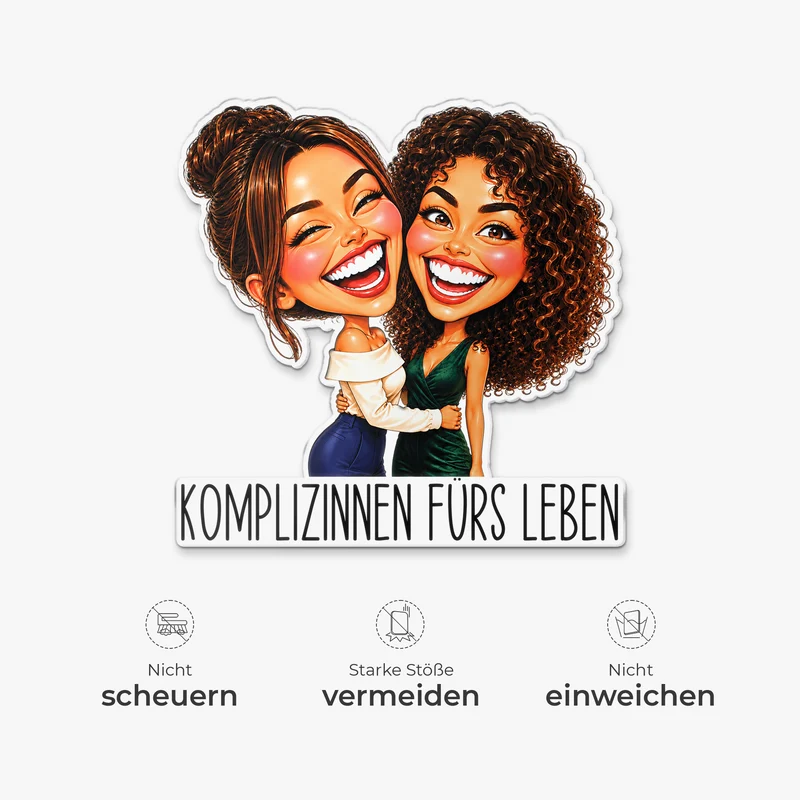 Komplizinnen Fürs Leben - Acryl Magnet Personalisiert Beste Freundin AI Bild Generator