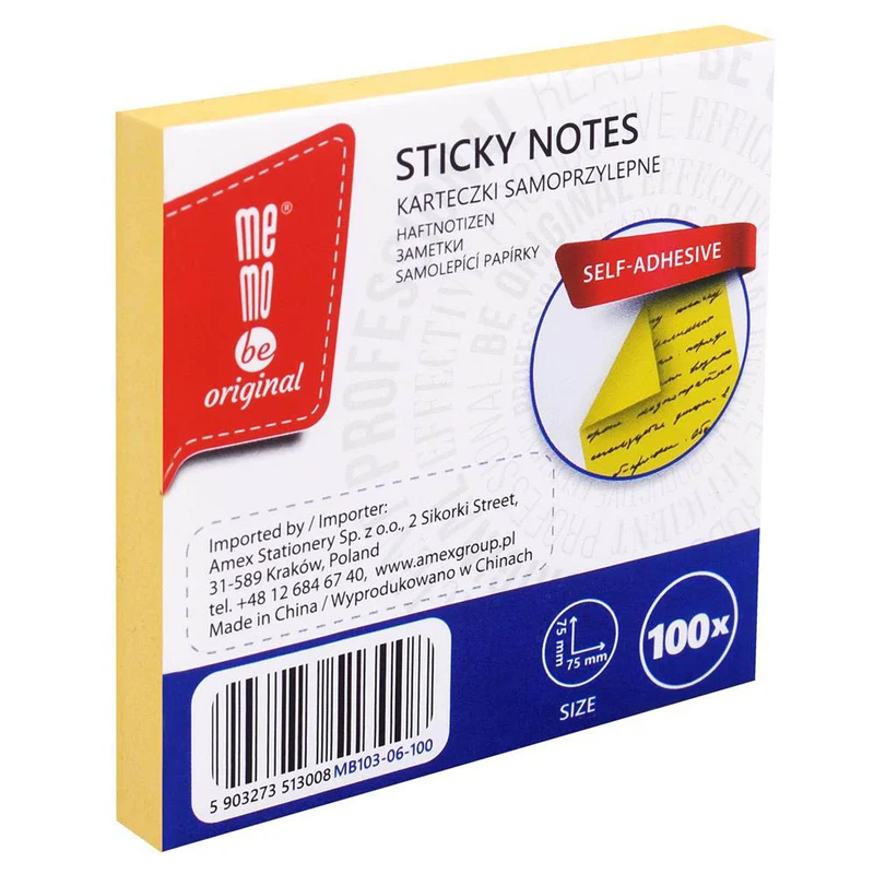 Haftnotizen - Standard Gelb - 75x75 mm