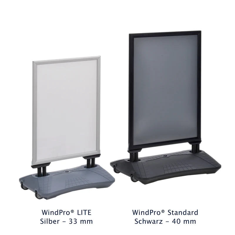 Kundenstopper WindPro - 40 mm Klemmprofil - Schwarz