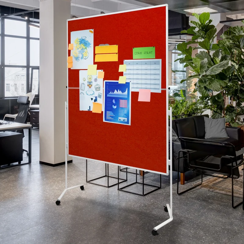 Moderationstafel FOLD - Filz- oder Korkoberfläche - klappbar mit Rollen