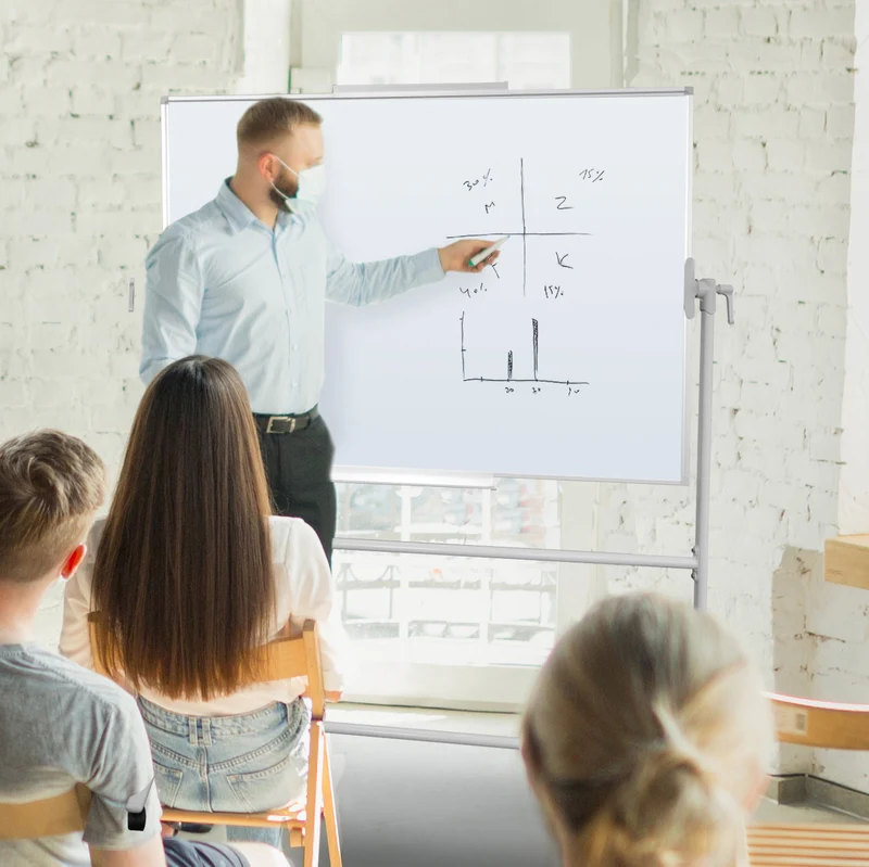 Whiteboard Mobil STEP UP - Stativdrehtafel