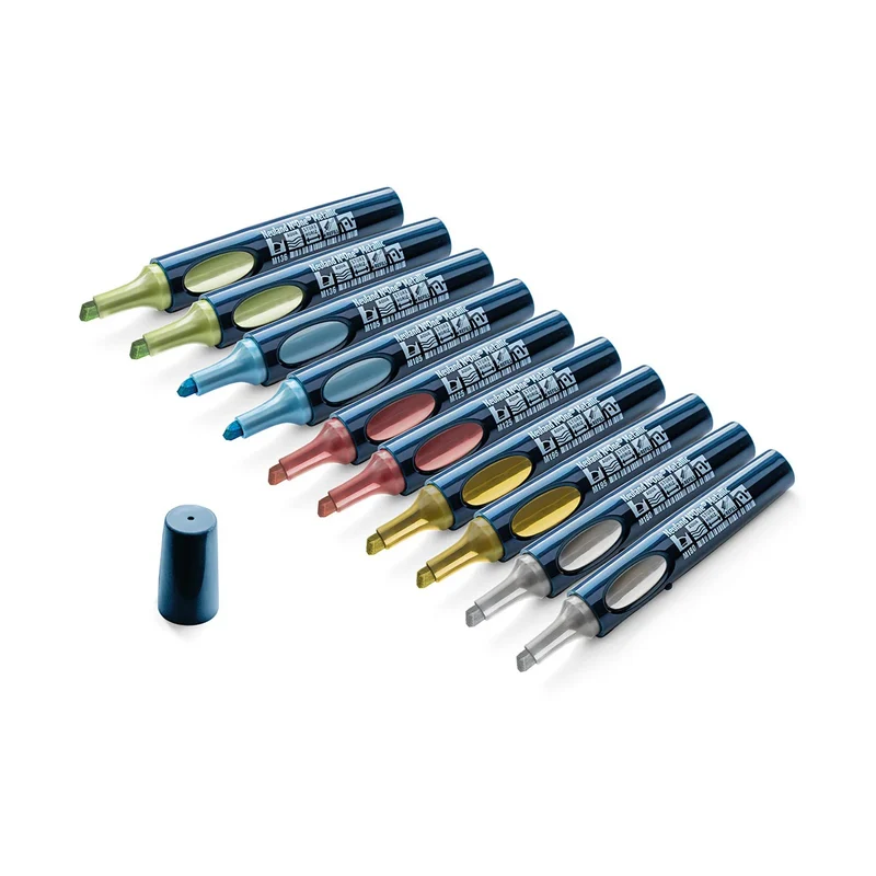 Moderationsmarker Neuland No.One® Metallic mit Keilspitze 2-6 mm – 10er Farb-Set