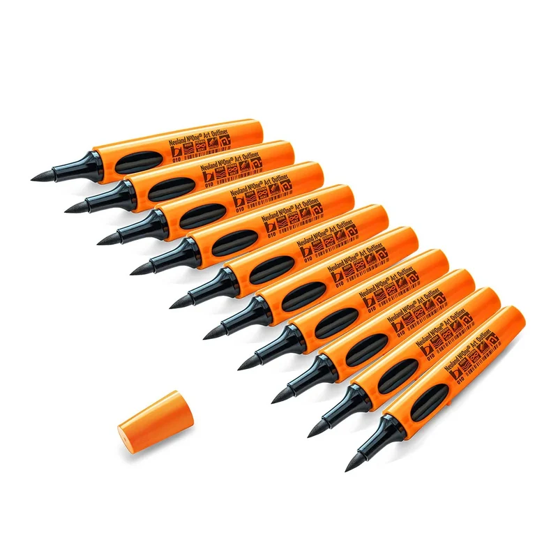 Konturenmarker Neuland No.One® Art Outliner mit Pinselspitze 0,5-7 mm – 10er Set