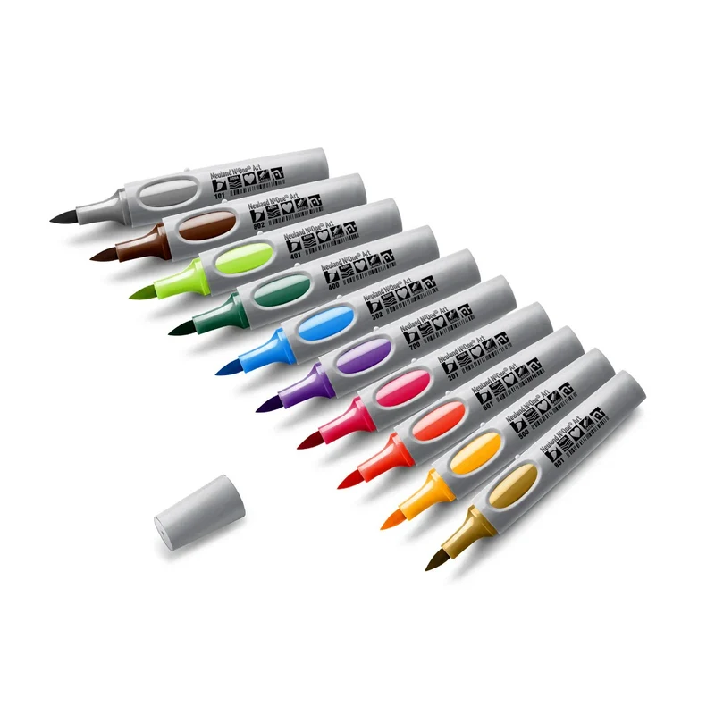 Moderationsmarker Neuland No.One® Art mit Pinselspitze 0,5-7 mm – 10er Farb-Set