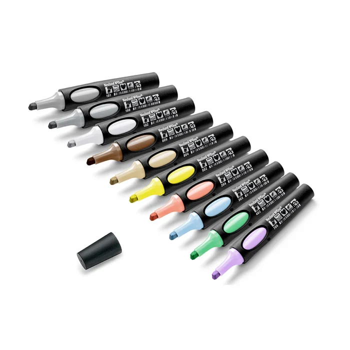 Moderationsmarker Neuland No.One® 10er Farb-Set mit Keilspitze 2-6 mm