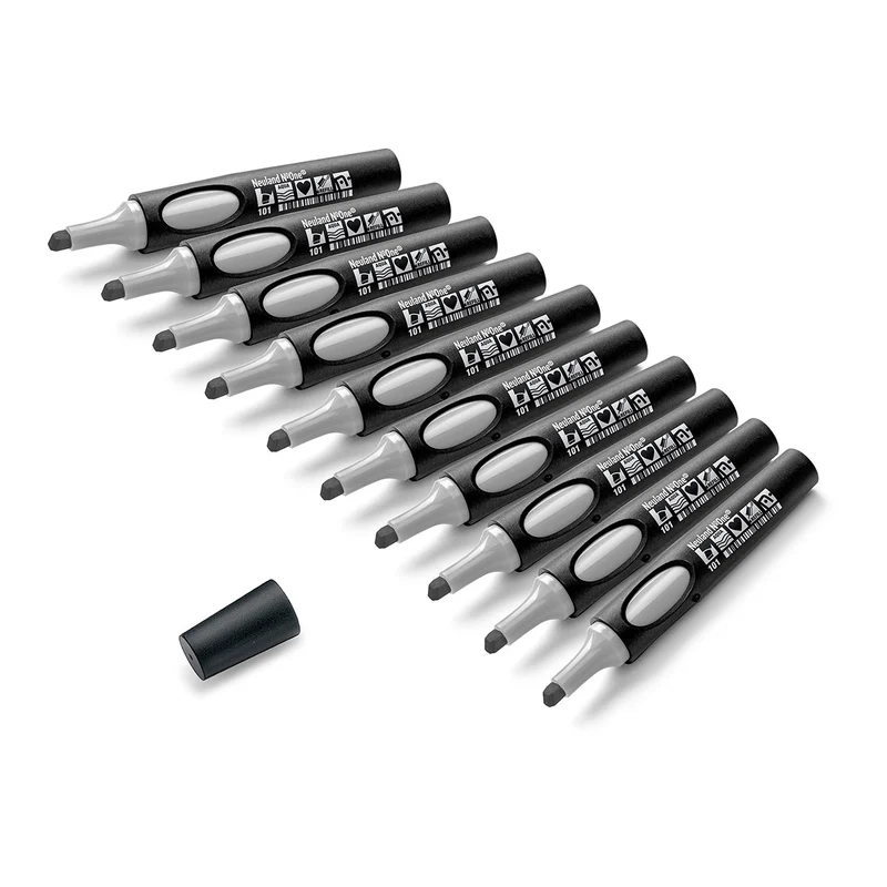 Moderationsmarker Neuland No.One® mit Keilspitze – 10er Uni-Set