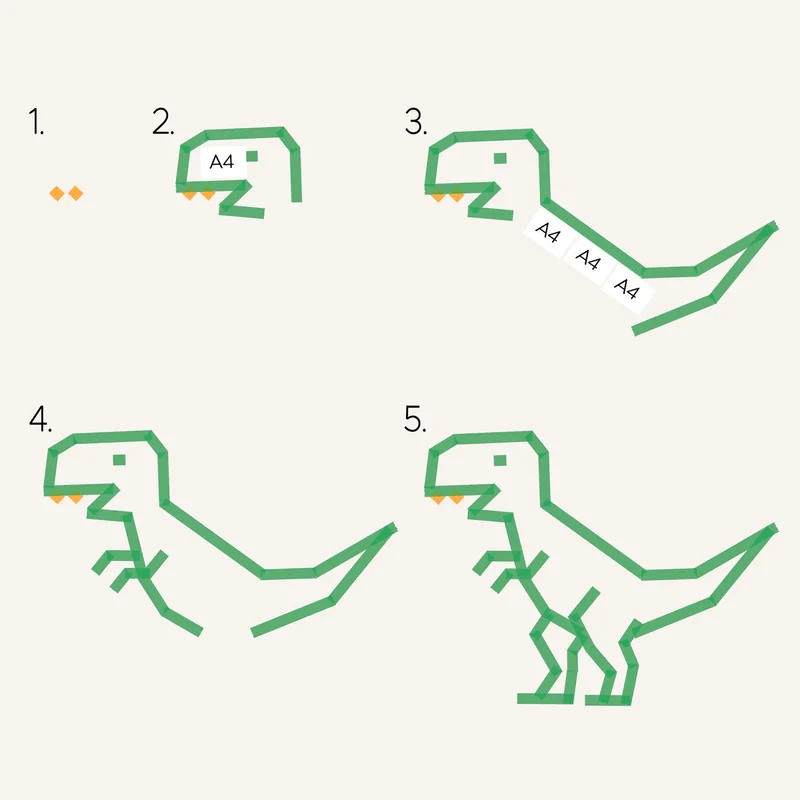 Neuland WallTape Bundle - Dino Edition (Grün, Gelb, Orange)