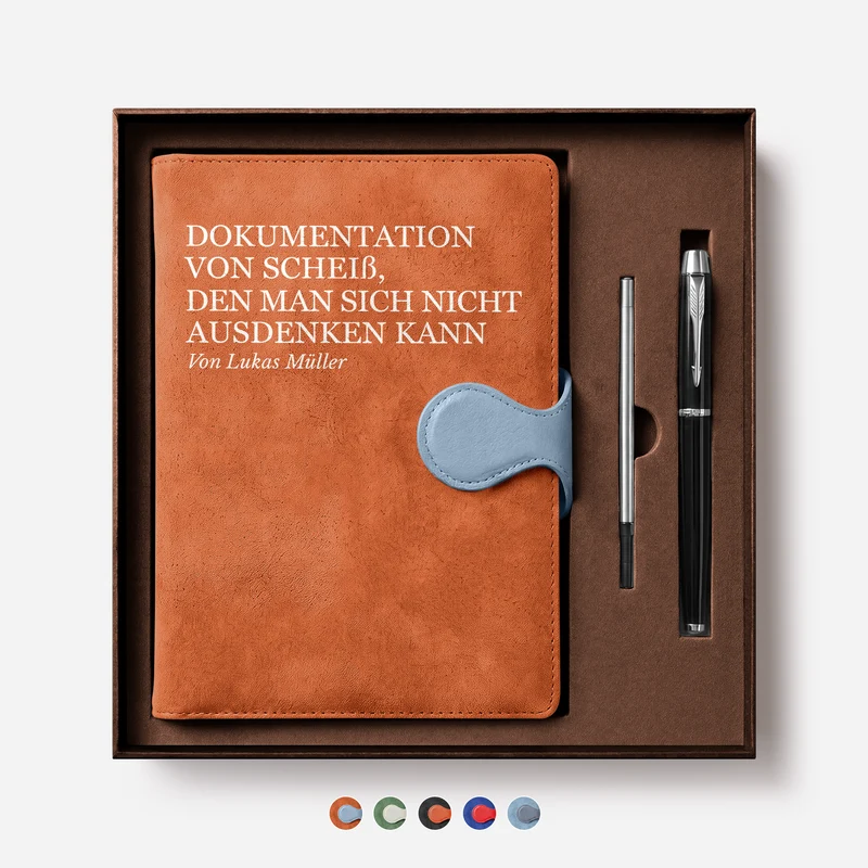 Dokumentation Von Scheiß Den Man Sich Nicht Ausdenken Kann - Personalisiertes Notizbuch Magnetverschluss Lustig