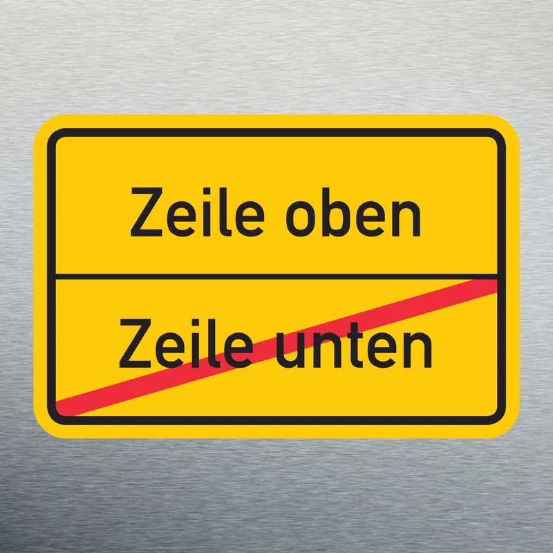 Ortsaus- und eingangsschild / Ortstafel als Magnet mit Wunschtext, 9x6cm