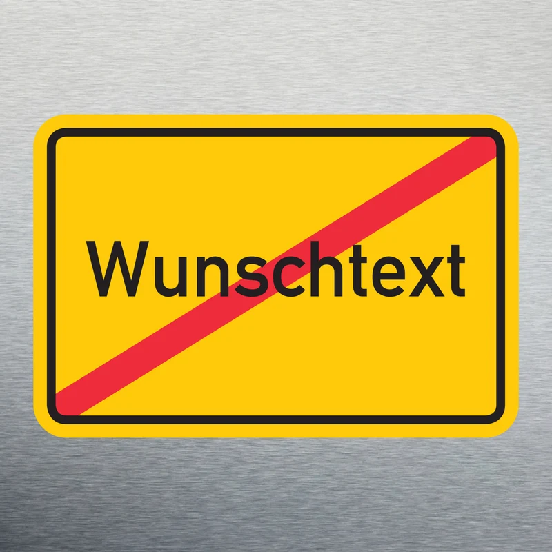 Ortsausgangsschild / Ortstafel als Magnet mit Wunschtext, 9x6cm