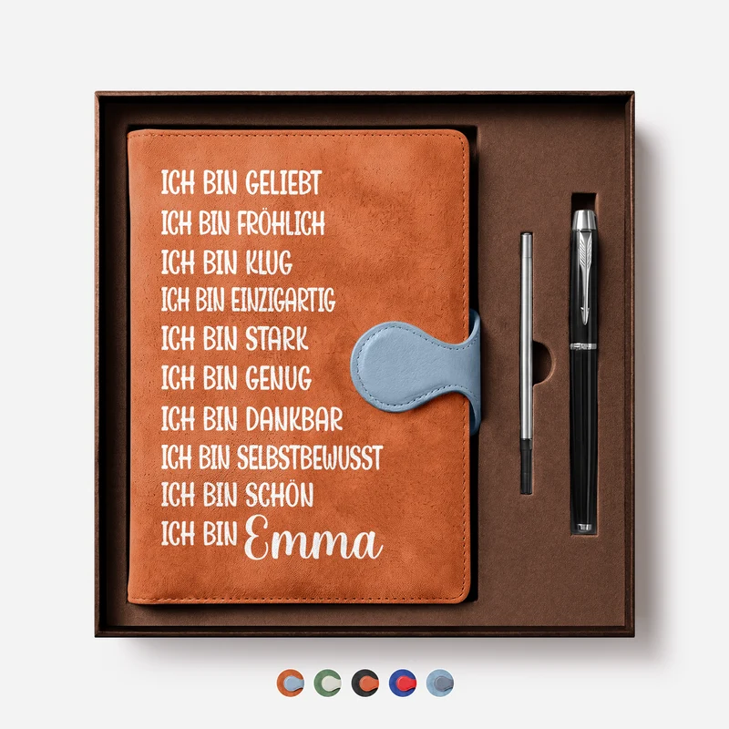Ich Bin - Personalisiertes Notizbuch Magnetverschluss Frauen