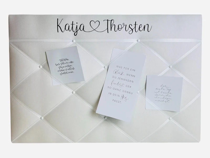 Memoboard Hochzeit personalisiert weiß