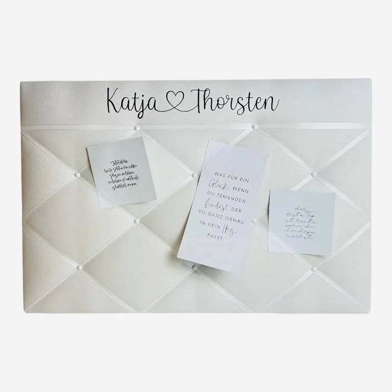 Memoboard Hochzeit personalisiert weiß