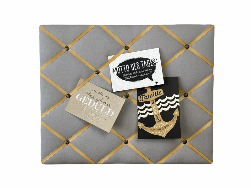 Memoboard grau senfgelb gold
