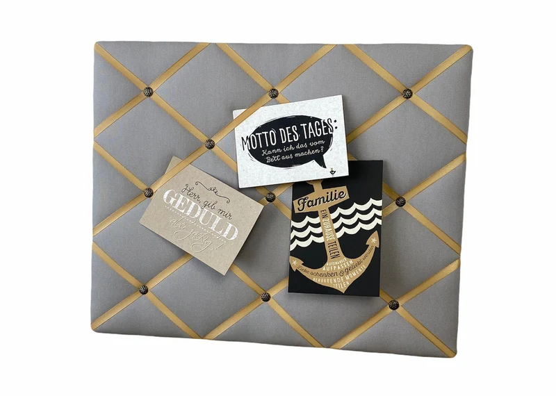 Memoboard grau senfgelb gold
