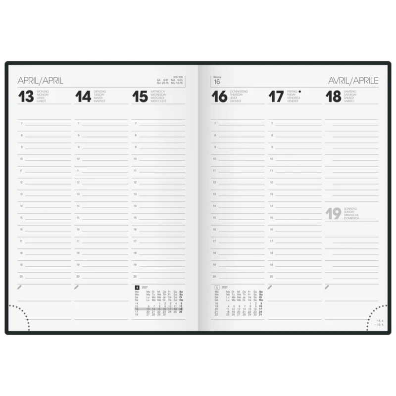 BRUNNEN Buchkalender Colour Line A5 Grau 2027