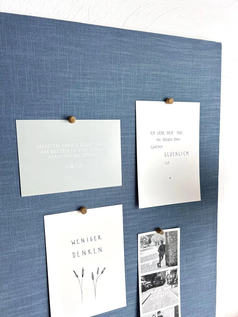 Pinnwand Pinboard Leinen schwedenblau