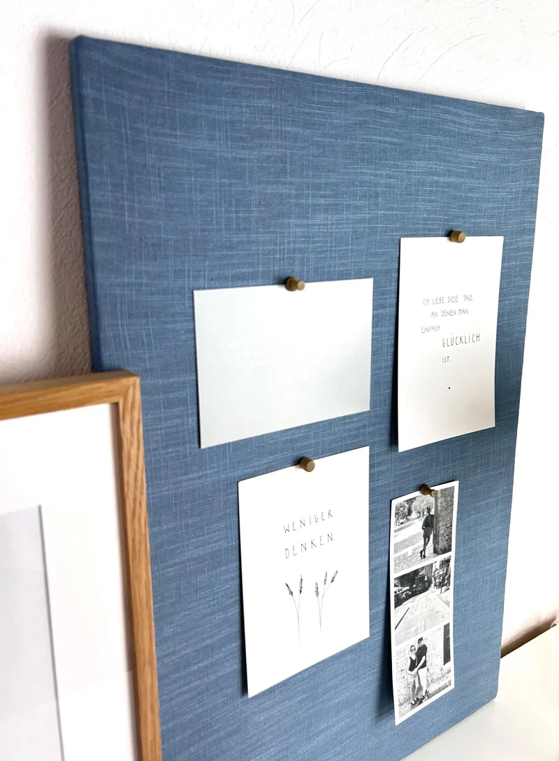 Pinnwand Pinboard Leinen schwedenblau