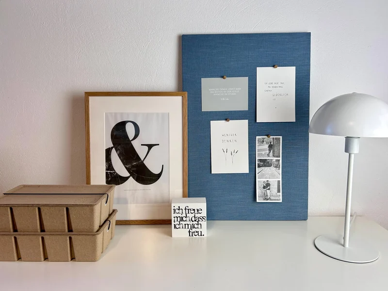Pinnwand Pinboard Leinen schwedenblau