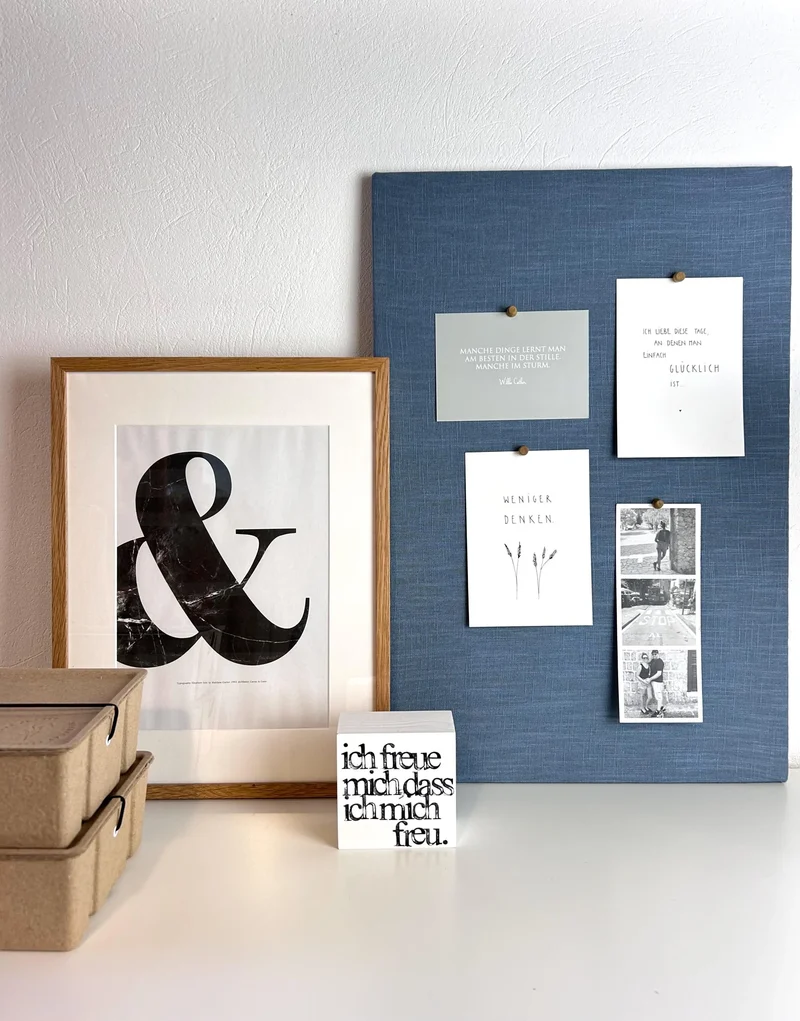 Pinnwand Pinboard Leinen schwedenblau