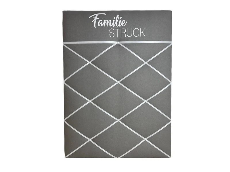 Memoboard Familie grau personalisiert