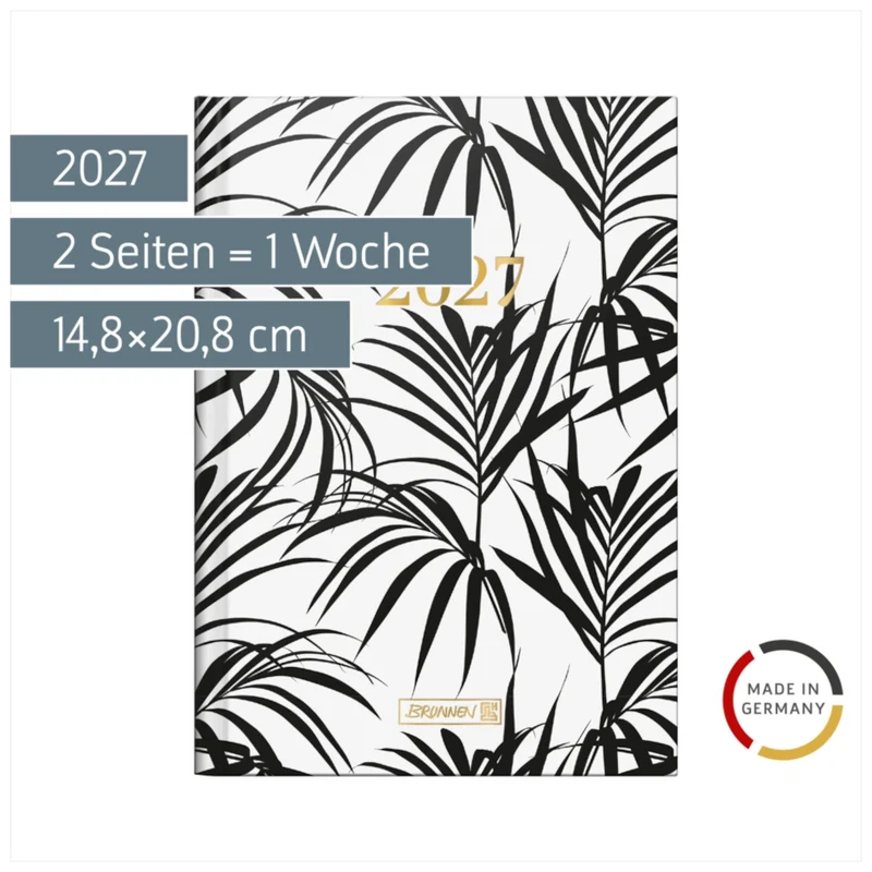BRUNNEN Buchkalender A5 2027 Jungle Wochenplaner 128 Seiten
