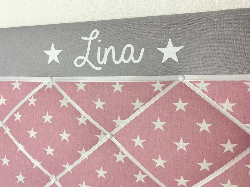 Memoboard personalisiert Wunschgrösse Stern altrosa