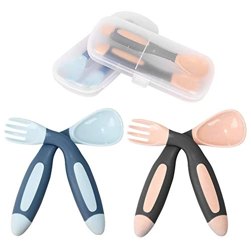 Baby Utensilien Löffel Gabel mit Reiseetui (1 Satz)