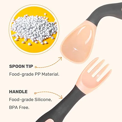 Baby Utensilien Löffel Gabel mit Reiseetui (1 Satz)