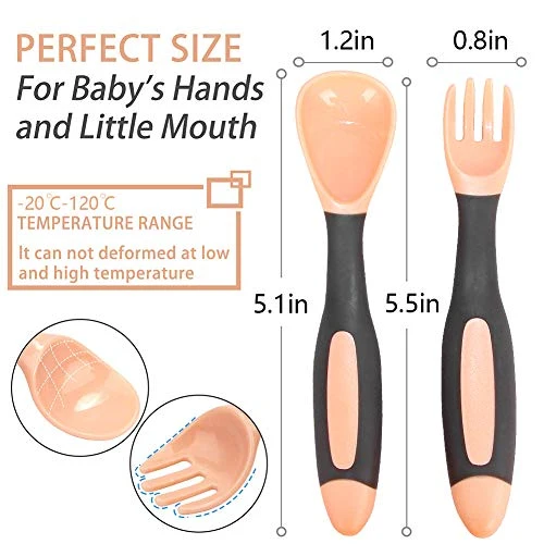 Baby Utensilien Löffel Gabel mit Reiseetui (1 Satz)