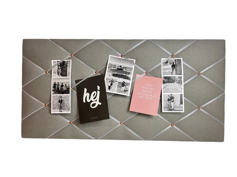 Memoboard Leinen grau