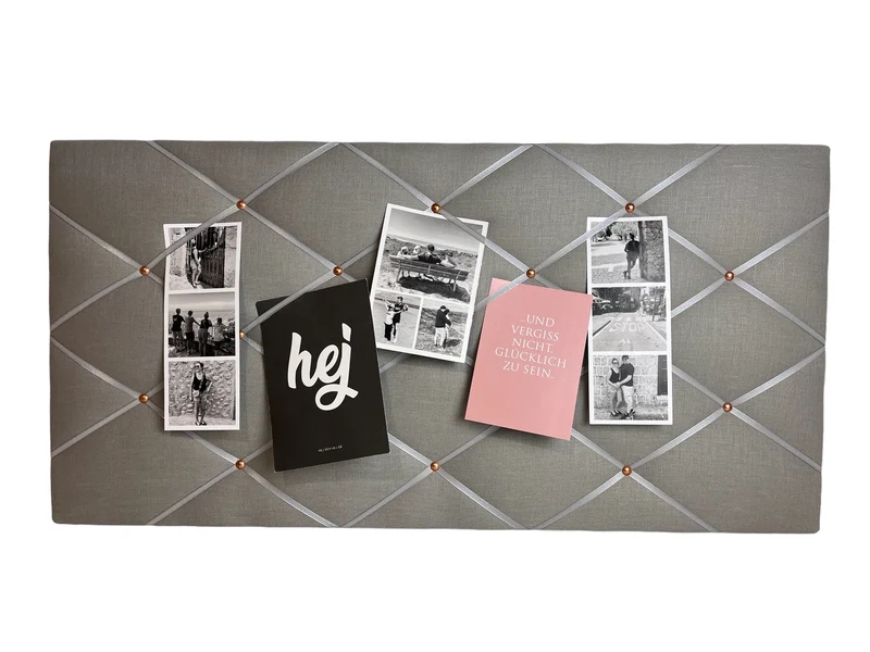 Memoboard Leinen grau