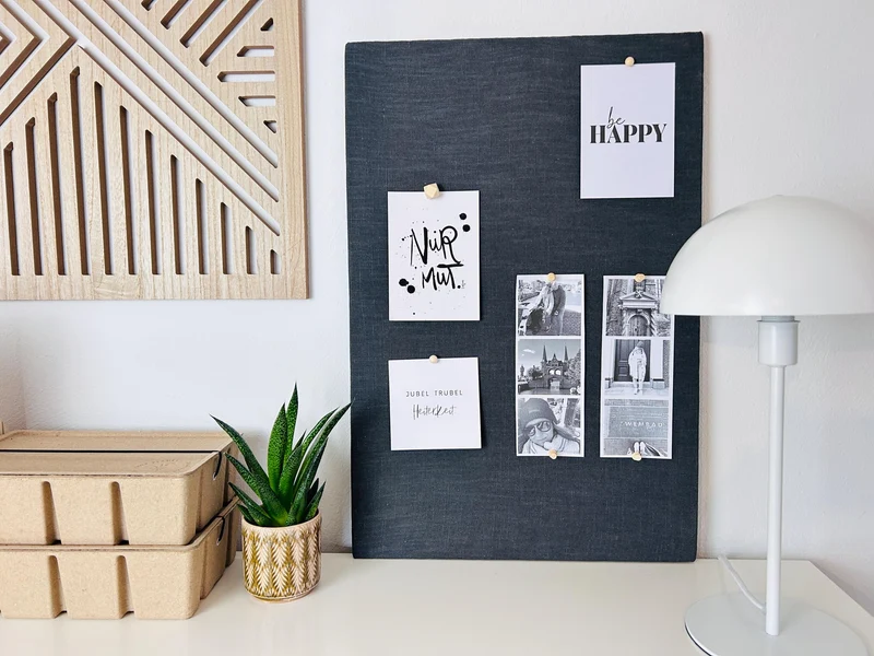 Pinnwand Pinboard Leinen anthrazit