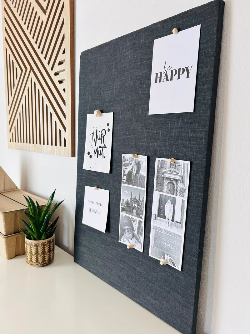 Pinnwand Pinboard Leinen anthrazit