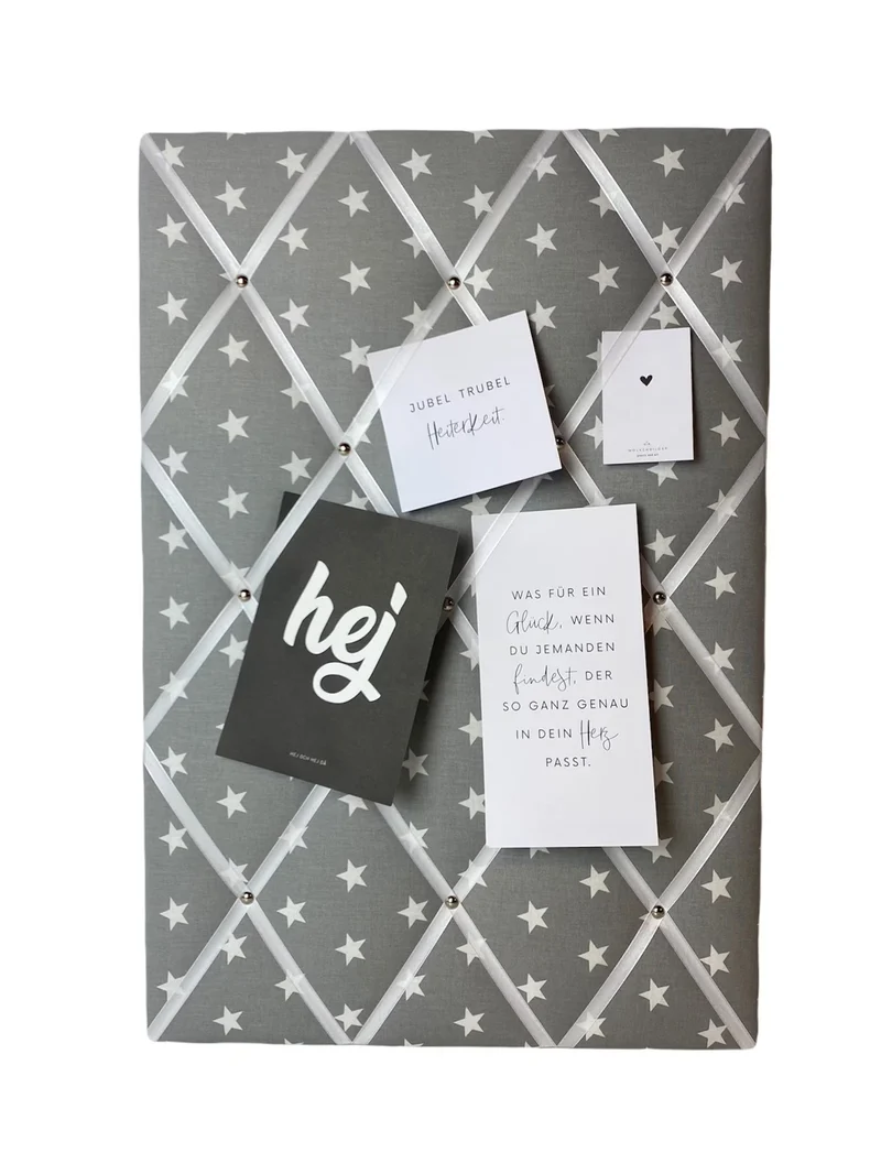 Memoboard grau Stern Wunschgrösse